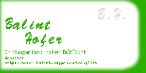 balint hofer business card